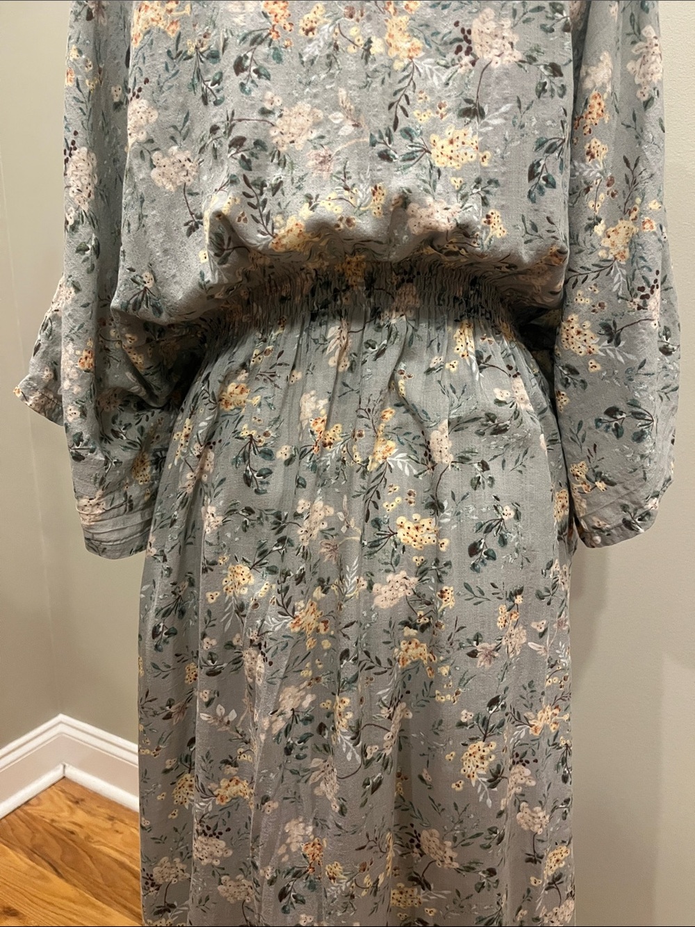 Natural Life Sanibel Floral Sage Green Kaftan Maxi Dress - Picture 8 of 11